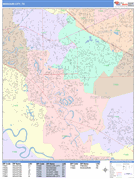 Missouri City Digital Map Color Cast Style